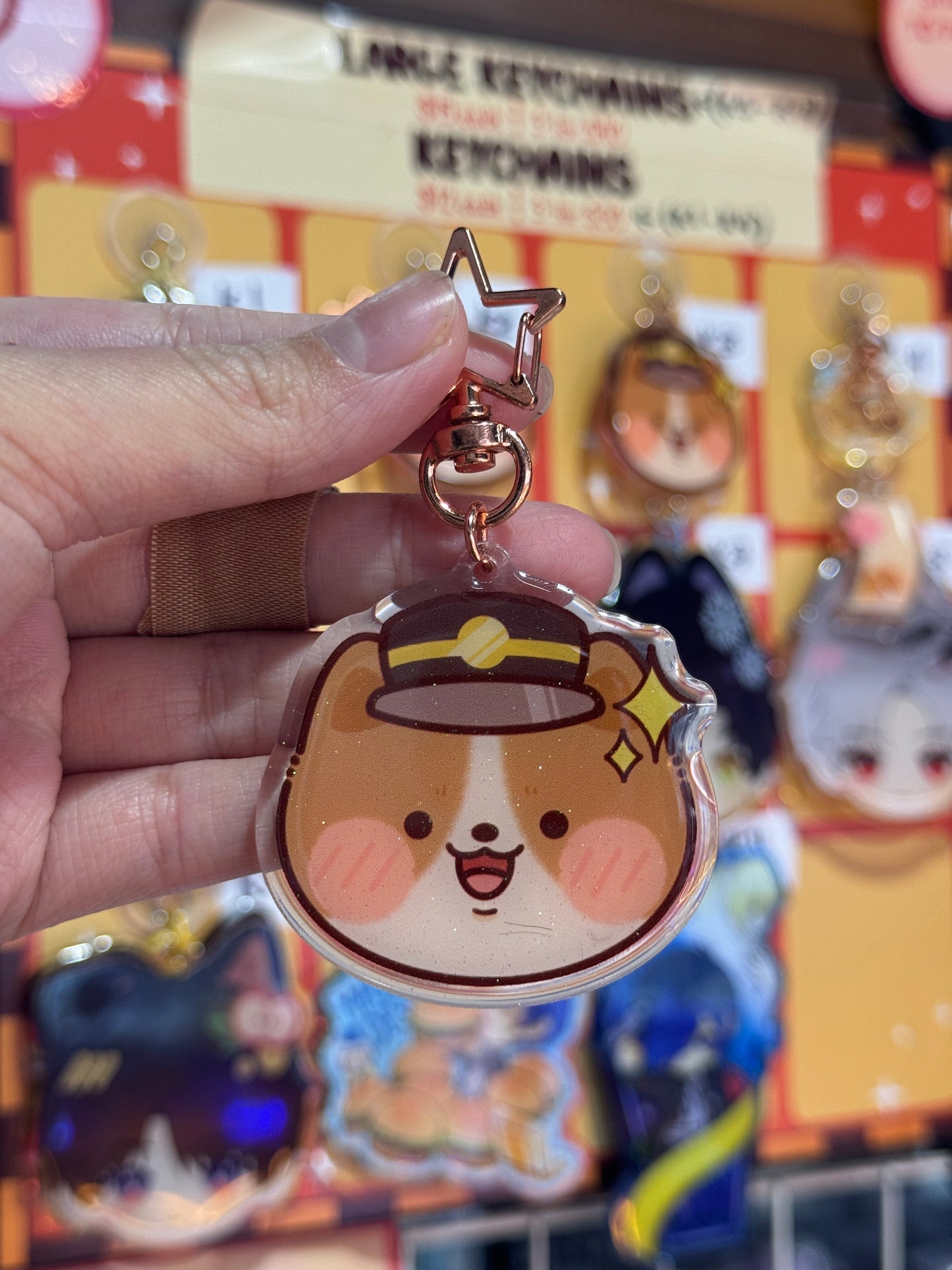 corgi sparkle keychain