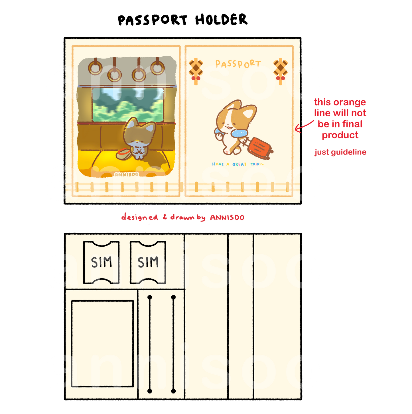 PREORDER corgi passport holder