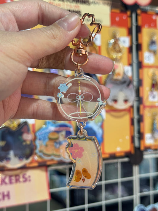 corgi wind chime keychain