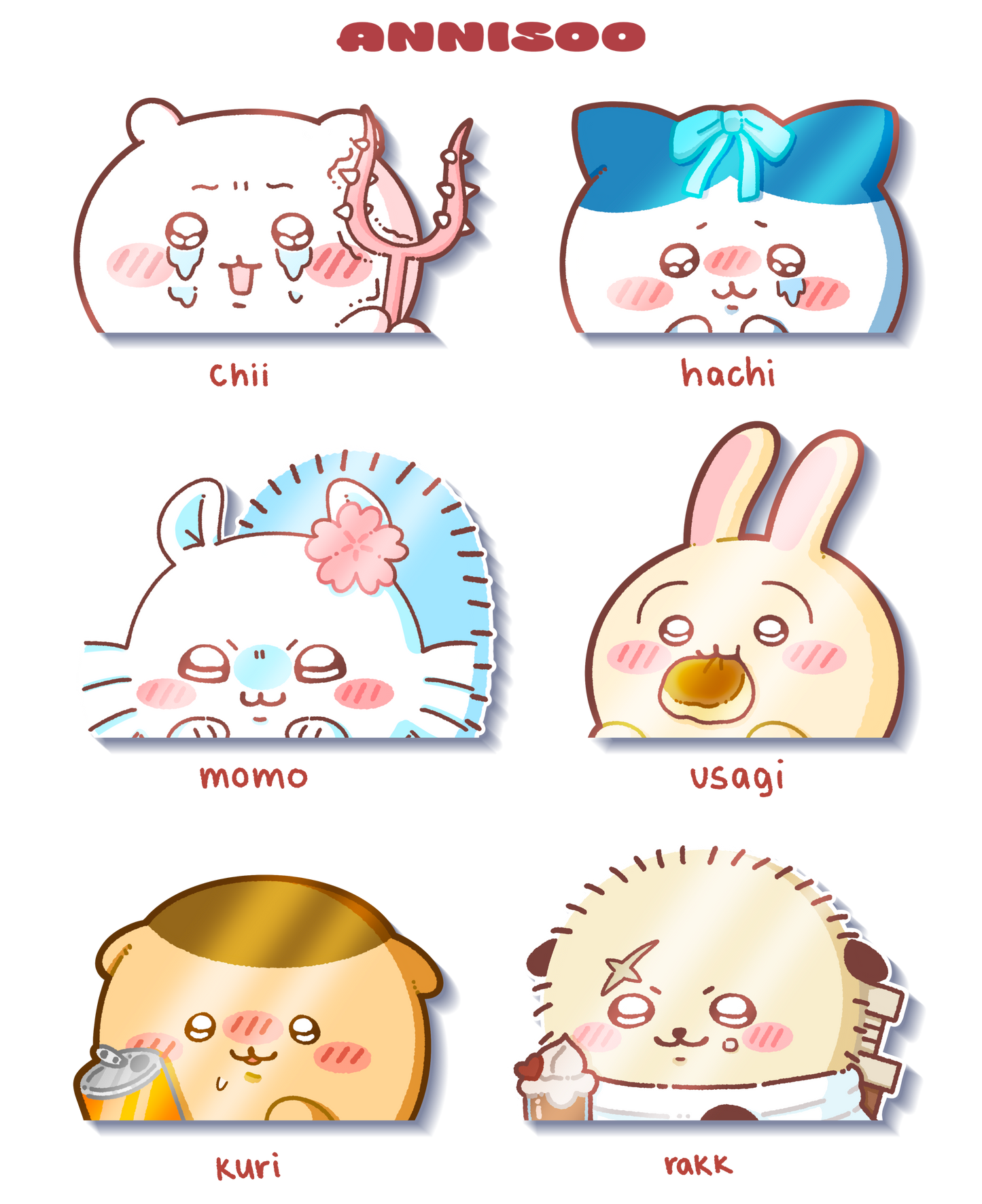 chii and friends peeker stickers