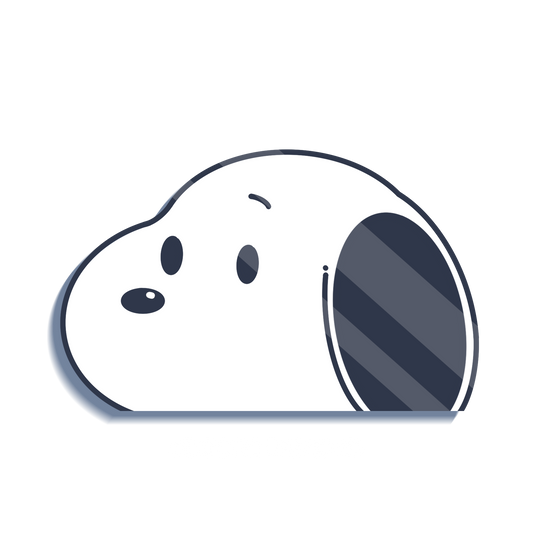 white pup peeker sticker