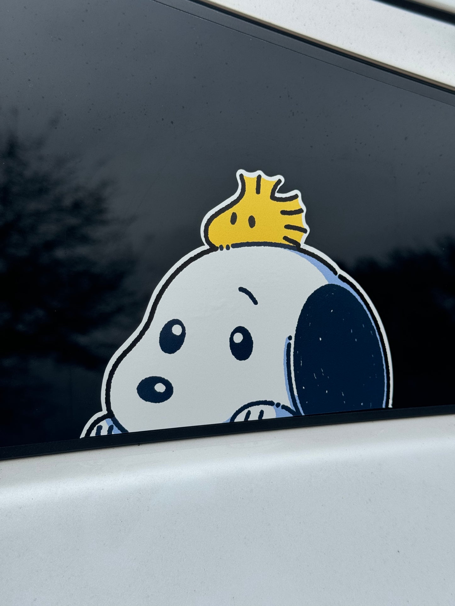 white pup peeker sticker