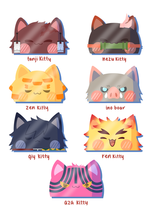 kny kitty peeker stickers