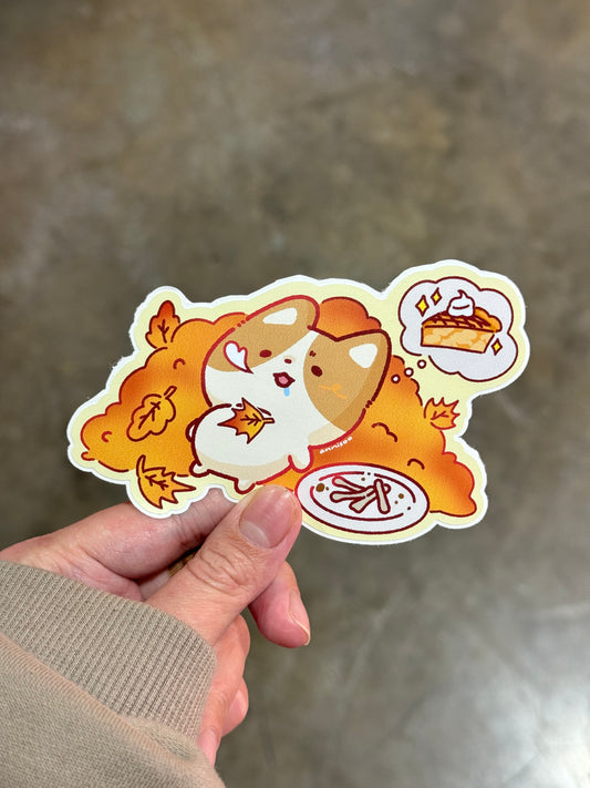 autumn corgi sticker