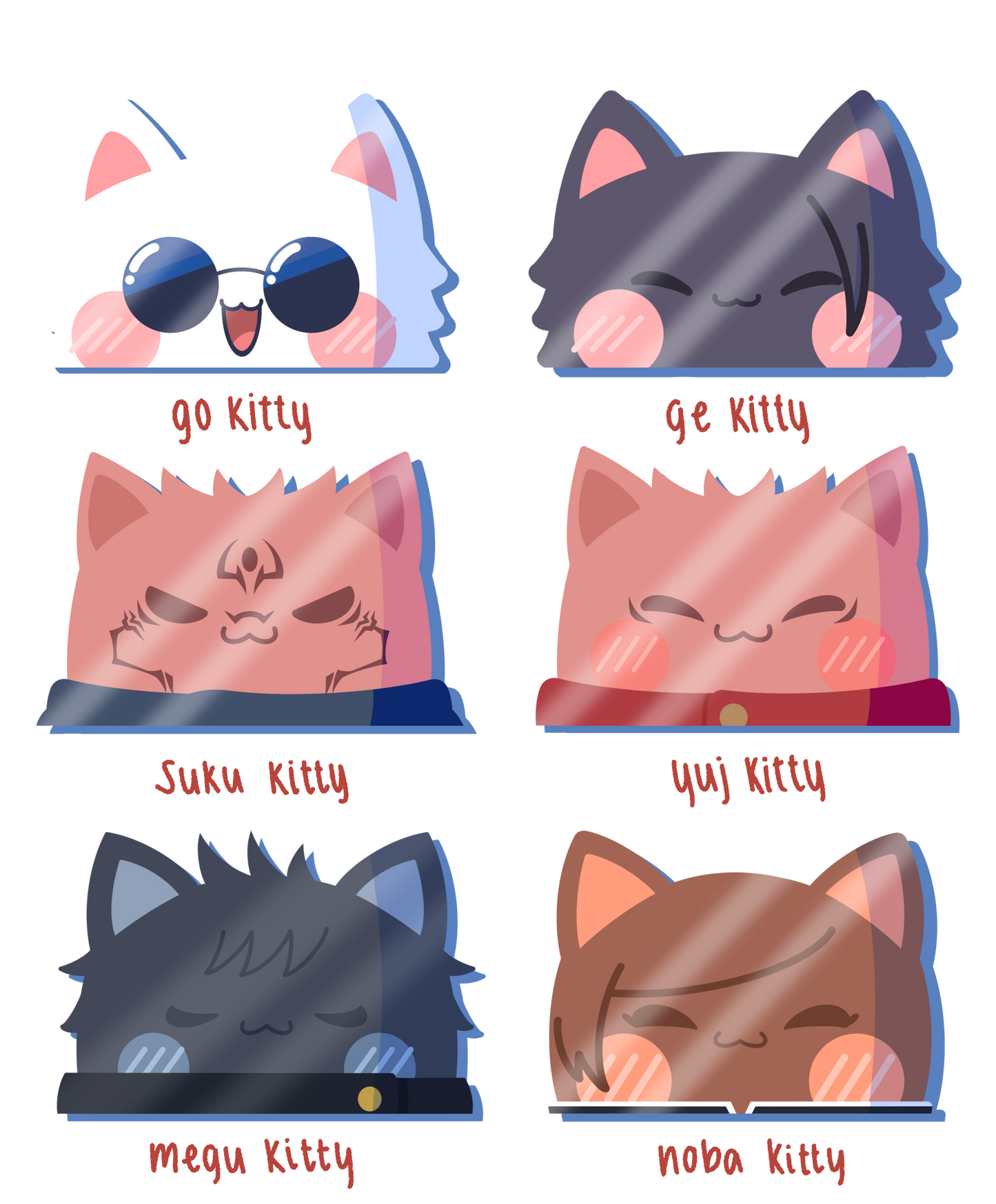 jjk kitty peeker stickers