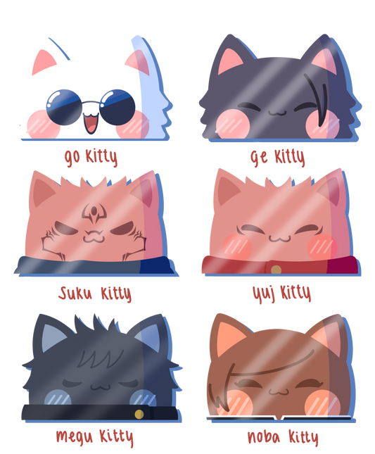 jjk kitty peeker stickers