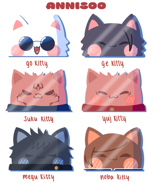 jjk kitty peeker stickers