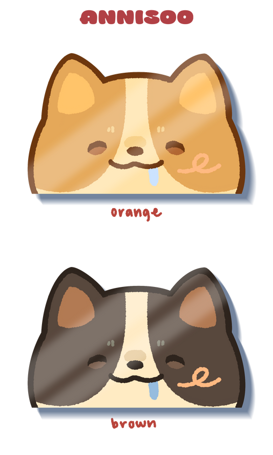 corgi peeker stickers