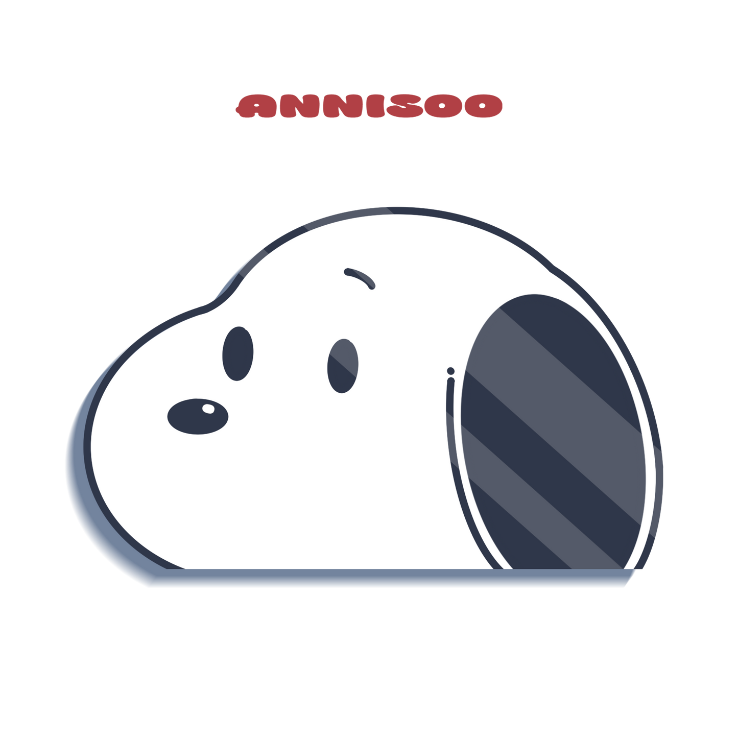 OLD DESIGN white pup peeker sticker