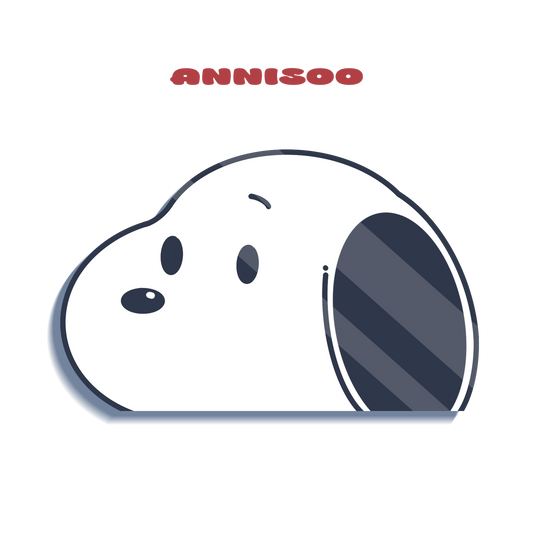 OLD DESIGN white pup peeker sticker