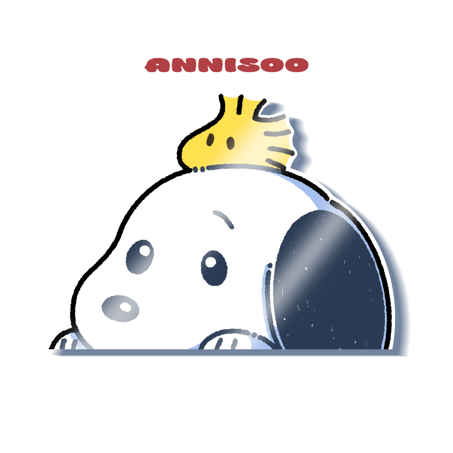 white pup peeker sticker